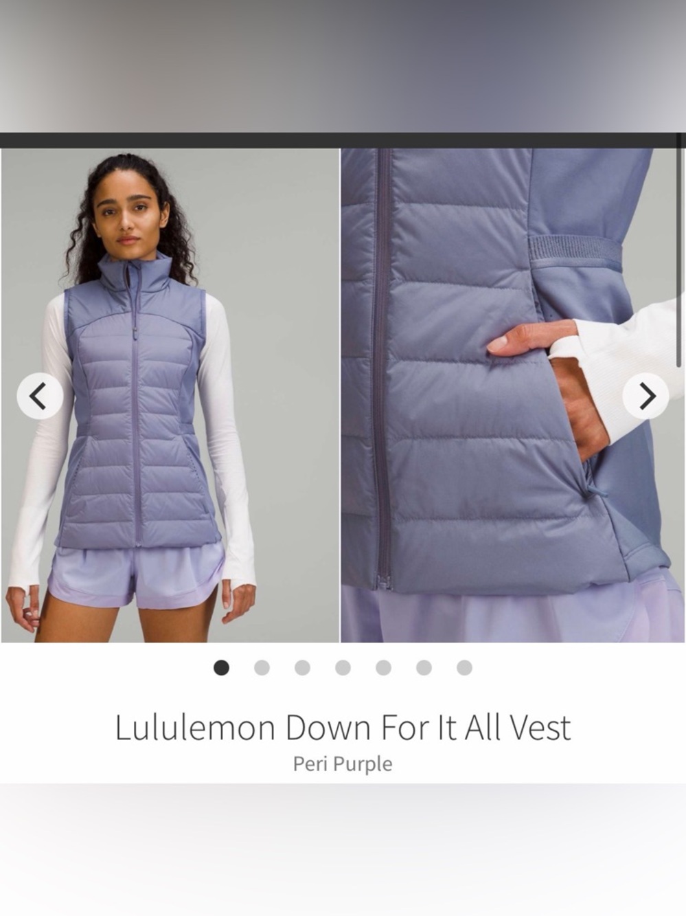 lululemon athletica Peri Purple Quilted Down Vest